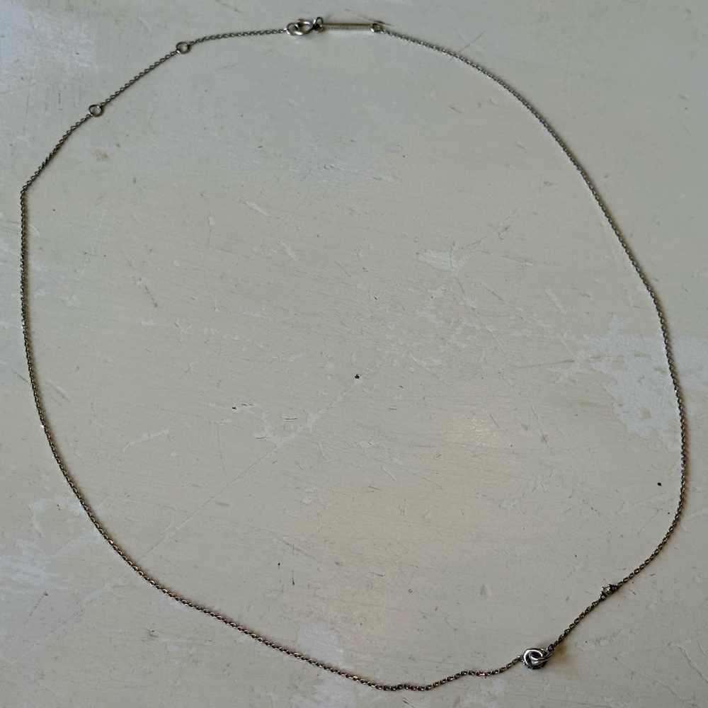 Kendra Scott Dainty Knot Diamond and White 14k Gold Necklace